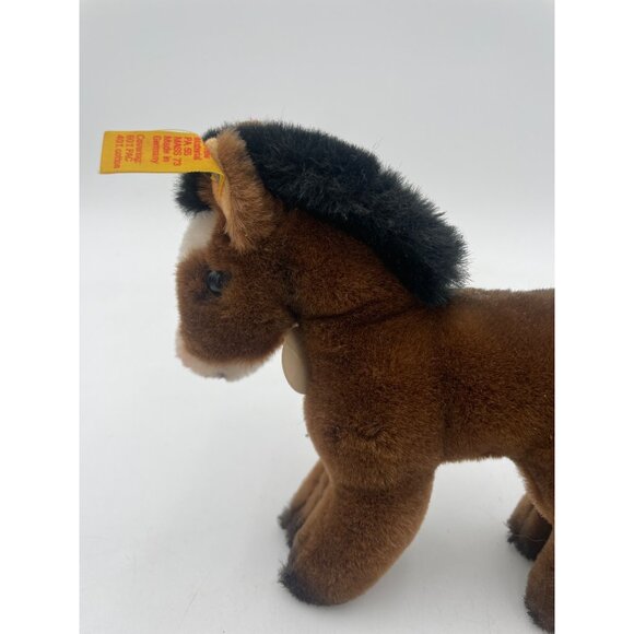 Steiff Brown Plush Pony Horse Toy Tag Button - Picture 3 of 10